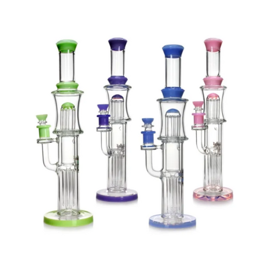 Incycler Bong With Reinforced 10 Arm Perc & 8 Arm Perc 16.5 Inches
